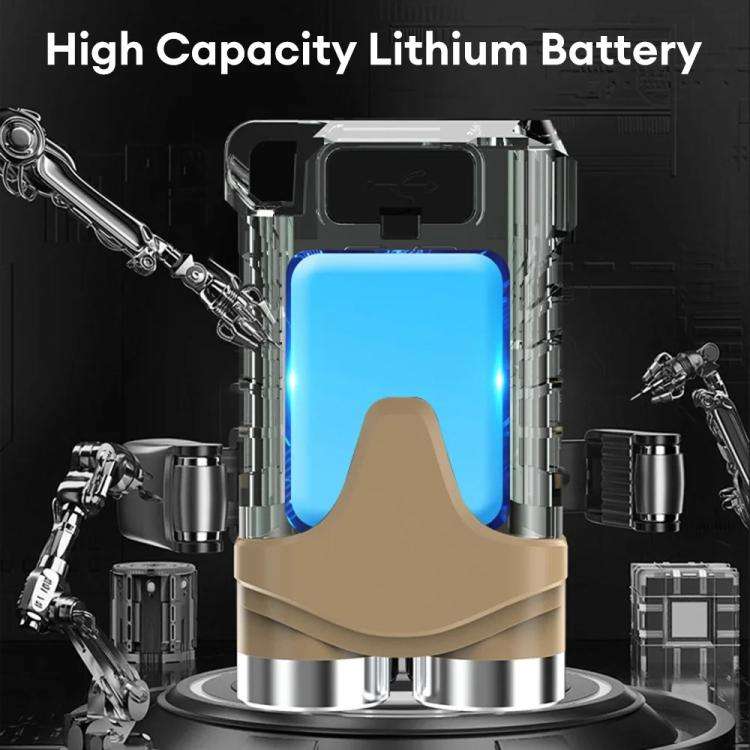 E-SMARTER Portable LED Keychain Light Outdoor Camping Dual Lamp(Gray)