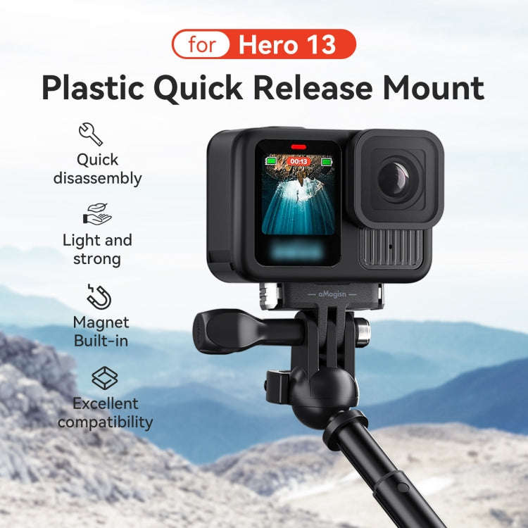 For GoPro HERO13 Black aMagisn Magnetic Quick-release Base Plastic  Adapter Accessories