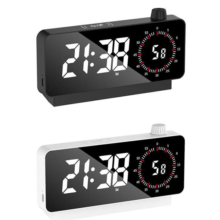 Multi-Functional LED Screen Mirror Charging Alarm Clock Reminder Visual Timer(White)