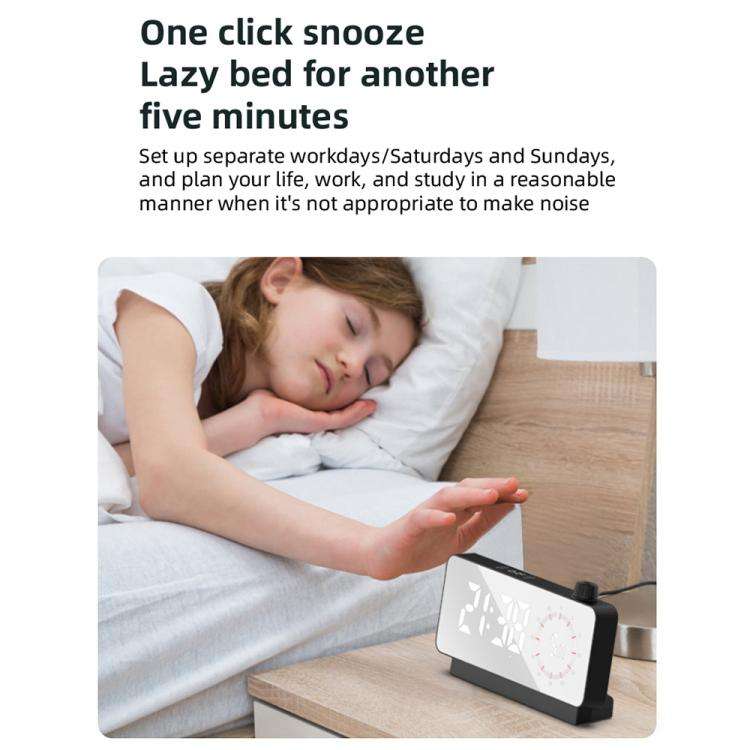 Multi-Functional LED Screen Mirror Charging Alarm Clock Reminder Visual Timer(White)