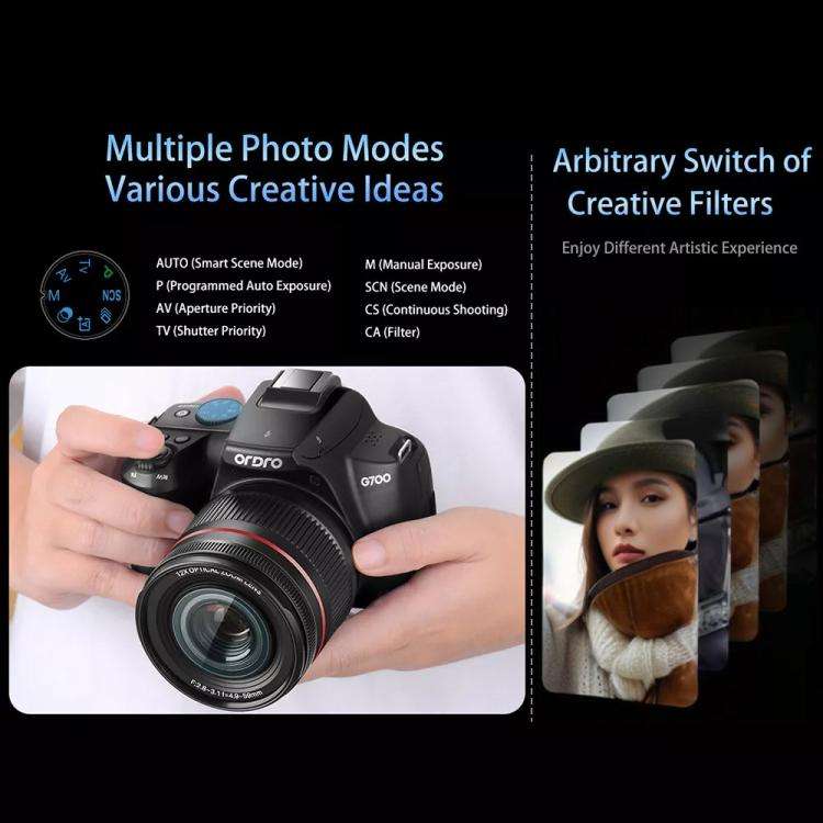 Ordro 4K Ultra HD Rotating Screen Optical Zoom Digital Camera