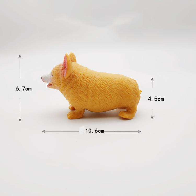 10pcs /Box TPR Stretch Corgi Dog Toy Pinch And Pressable Slow Rebound Decompression Toys