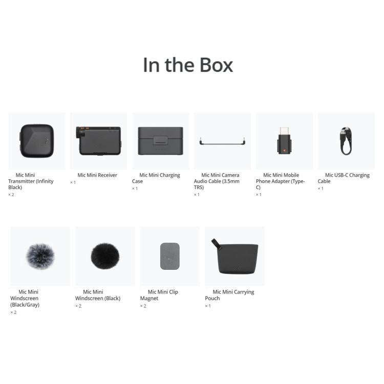 Original 2 TX + 1 RX + Charging Case For DJI Mic Mini