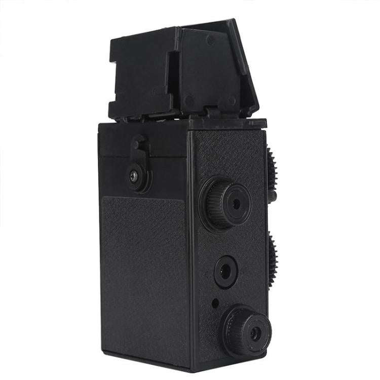 DIY Double Lens Assembly 35mm Film Camera Retro Nostalgic Double Reflection Film Camera(Black)