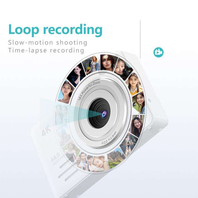 Anytek S7 4K HD Digital Camera Self-Timer Travel Camera Student Kids Card Camera(Black)