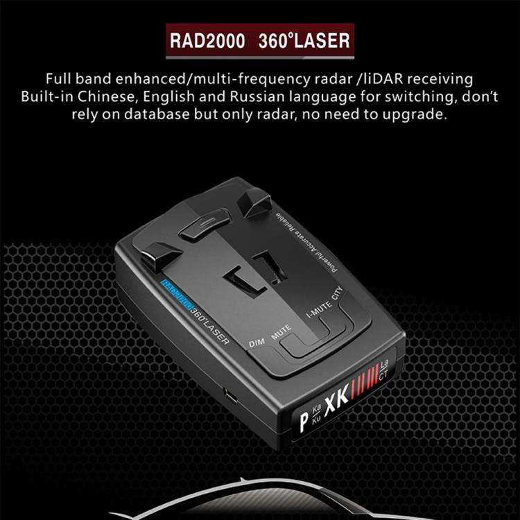RAD2000 Car Lidar Speed Detector Car Electronic Dog, Support English/Russian