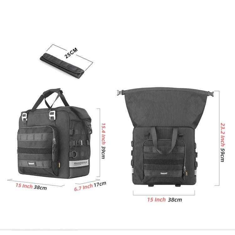 Rhinowalk MTR2050 25L-32L Expandable Large Capacity Quick-release Motorcycle Side Bag(Black)
