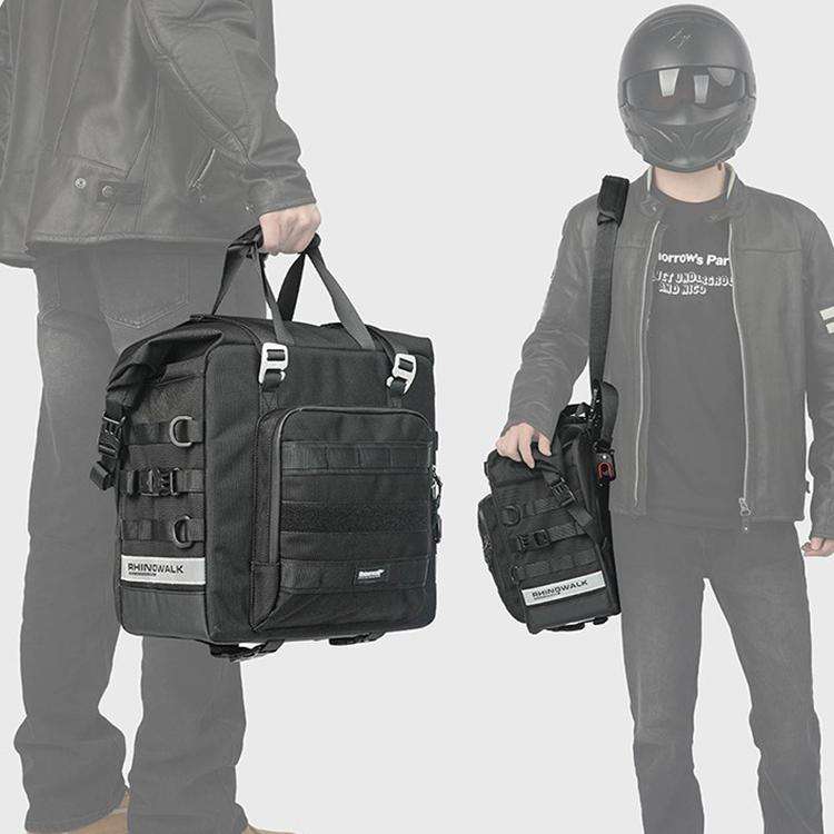 Rhinowalk MTR2050 25L-32L Expandable Large Capacity Quick-release Motorcycle Side Bag(Black)