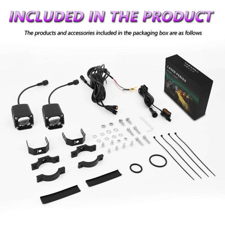 40W Motorcycle Wired Switch Integrated Waterproof Demon Eye Spotlight(Purple Light)