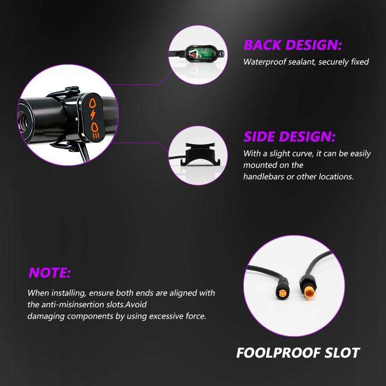 40W Motorcycle Wired Switch Integrated Waterproof Demon Eye Spotlight(Purple Light)