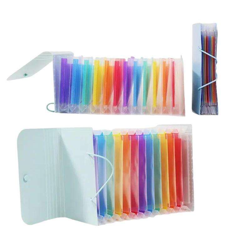 7 Pockets A6 File Organizer Expanding File Folders for Storage and Organization Black Cover Natur...