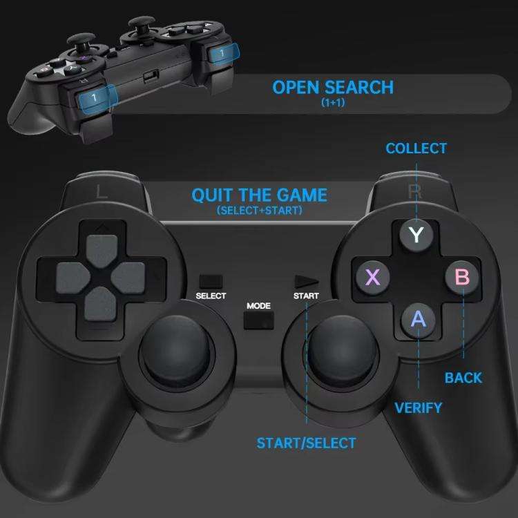 HY320 Game Projector Android 11 System With Wireless Gaming Controller 720P Home Theater(UK Plug)