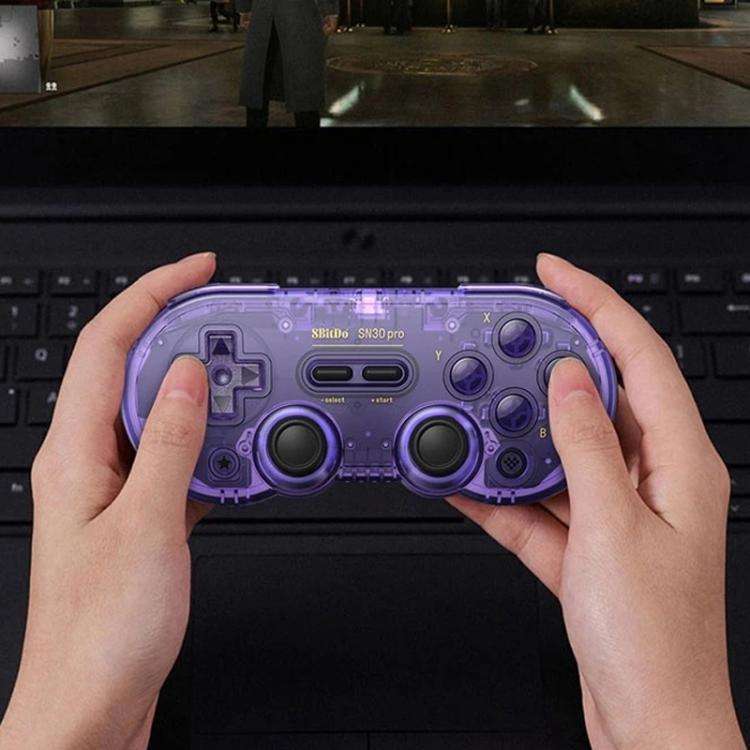 8BitDo SN30 Pro Retro Special Edition Translucent Wireless Bluetooth Multi-Platform Gamepad(Purple)