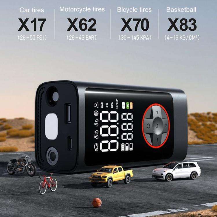 ATJ-004 Smart Wireless Digital Display Portable Car Tire Pump Multi-Function Inflator(Lithium Bat...