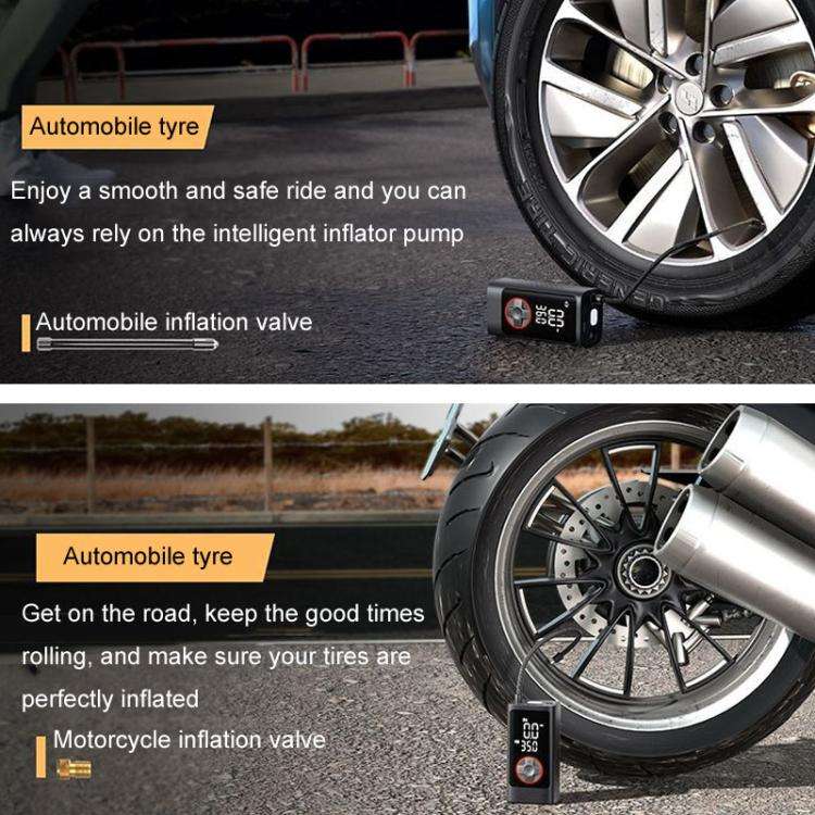 ATJ-004 Smart Wireless Digital Display Portable Car Tire Pump Multi-Function Inflator(Lithium Bat...