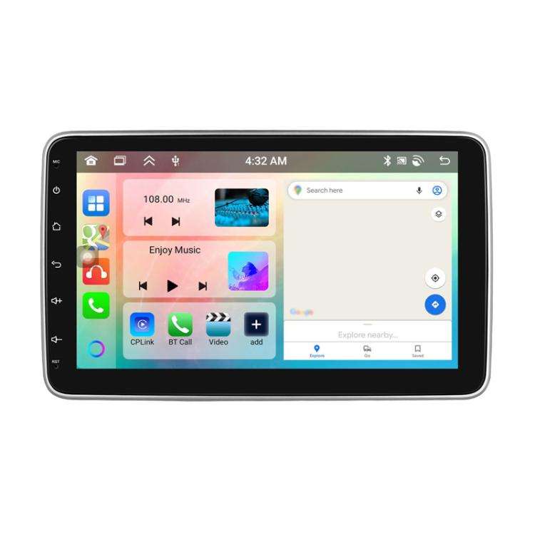 4+64G 10 Inch Android 13.0 Universal Player Car Reversing Center Control Integrated Machine(Stand...
