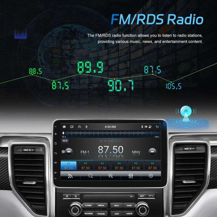 4+64G 10 Inch Android 13.0 Universal Player Car Reversing Center Control Integrated Machine(Stand...