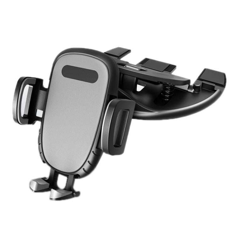 Car CD Slot Navigation Mobile Phone Holder, Color: Automatic Lock Type Gray