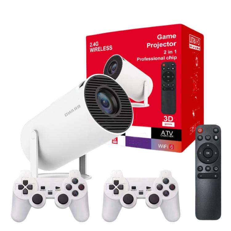 HY300  Game Projector Android 11 System With Wireless Gaming Controller 720P Home Theater(UK Plug)