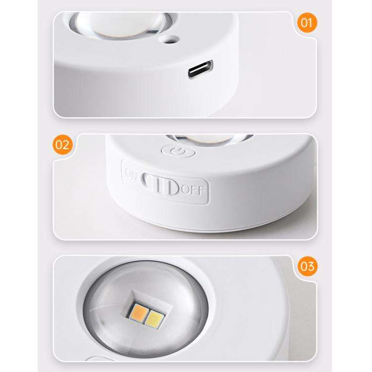 Tri-color  Magnetic Puck Light Rechargeable LED Under Cabinet Light With Remote Control