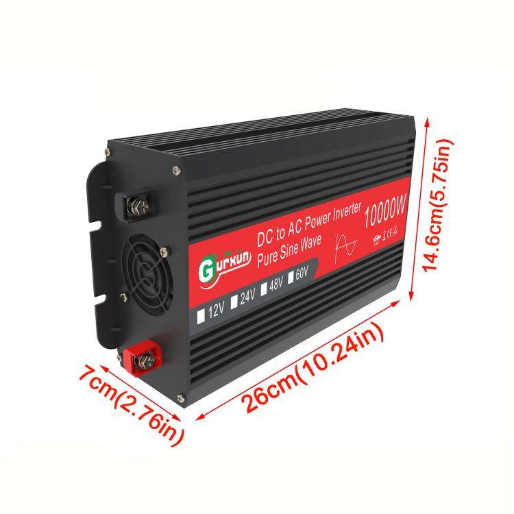 Gurxun 1500W Dual USB Fast Charger Dual Digital Display Pure Sine Wave Inverter, Spec: EU Plug 12...