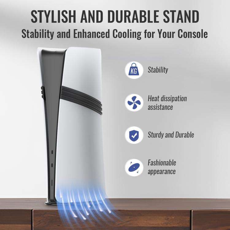 For PS5 / PS5 Slim / PS5 Pro Game Console Desktop Vertical Stand Non-Slip Base(Silver)