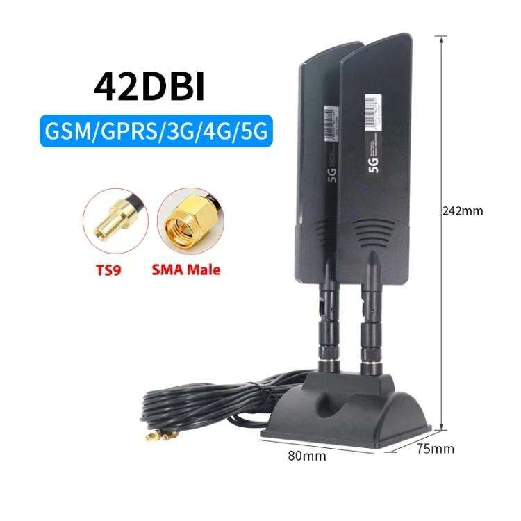 42dbi 5G Router External Antenna Outdoor Long Range WiFi Signal Coverage Booster, Spec: TS9 White