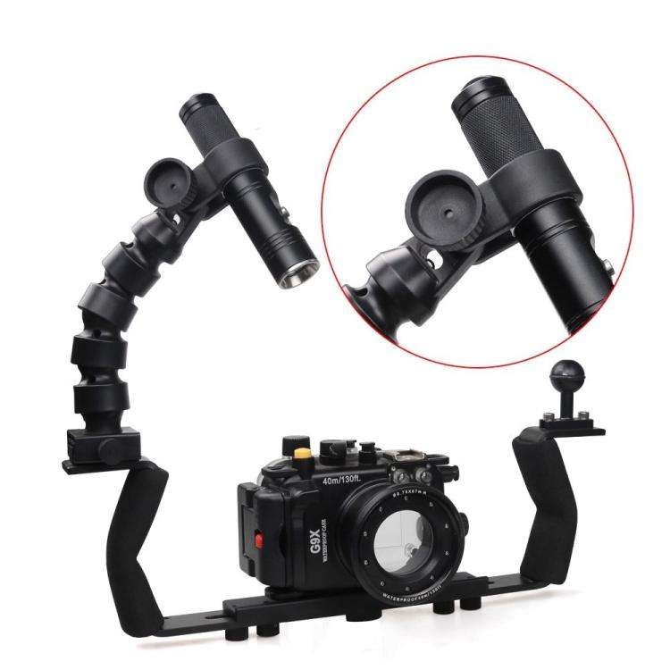 Diameter 32mm Adjustable Diving Flashlight Holder Mount Clamp For Dive Photography