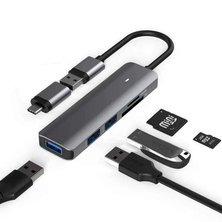 Blueendless Type-C Expansion Dock Multifunctional HUB Docking Station 5-in-1 USB3.0 x 3 + SD/TF3.0