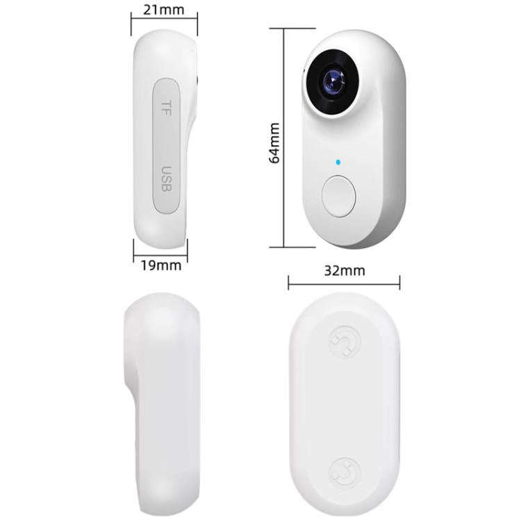 Pet Recorder With Collar Cat Dog View Camera, Size: WiFi No Memory Card(White)