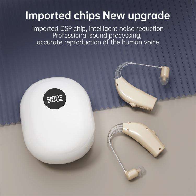 Noise-Cancelling Hearing Aid For Seniors With Digital Display And Charging Box(Blue)