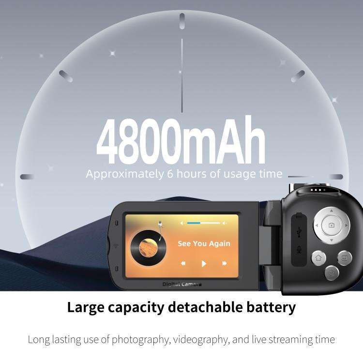 WiFi HD 4K Lightless Colorful Night Vision Digital Video Camera, Color: Black