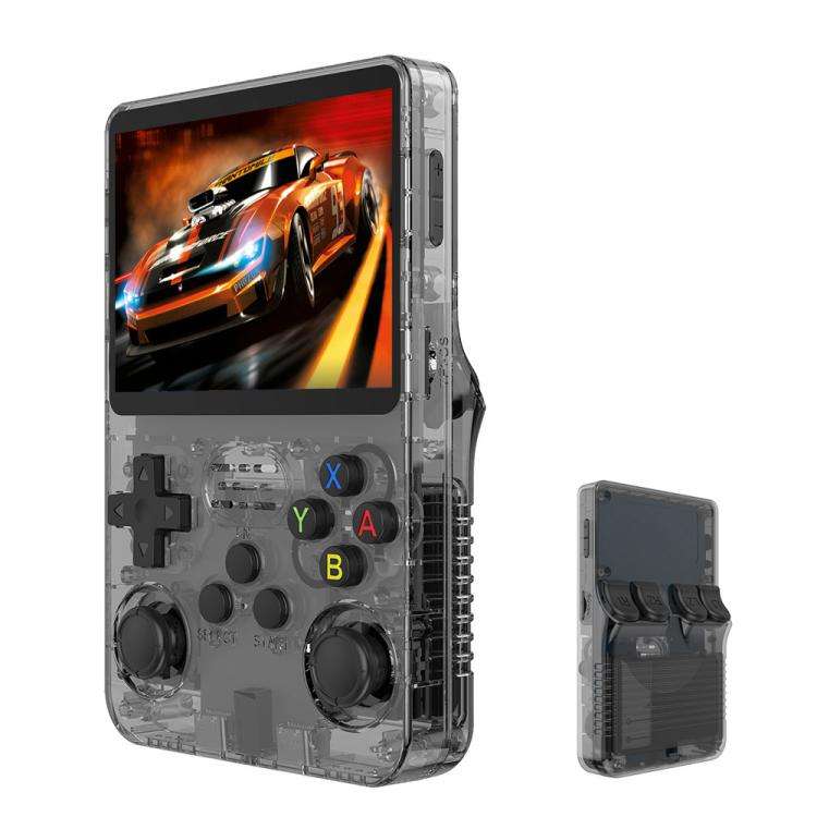 R36S Retro Handheld Game Console Linux System 3.5-Inch Screen Single TF Card Version 64G(Clear Bl...