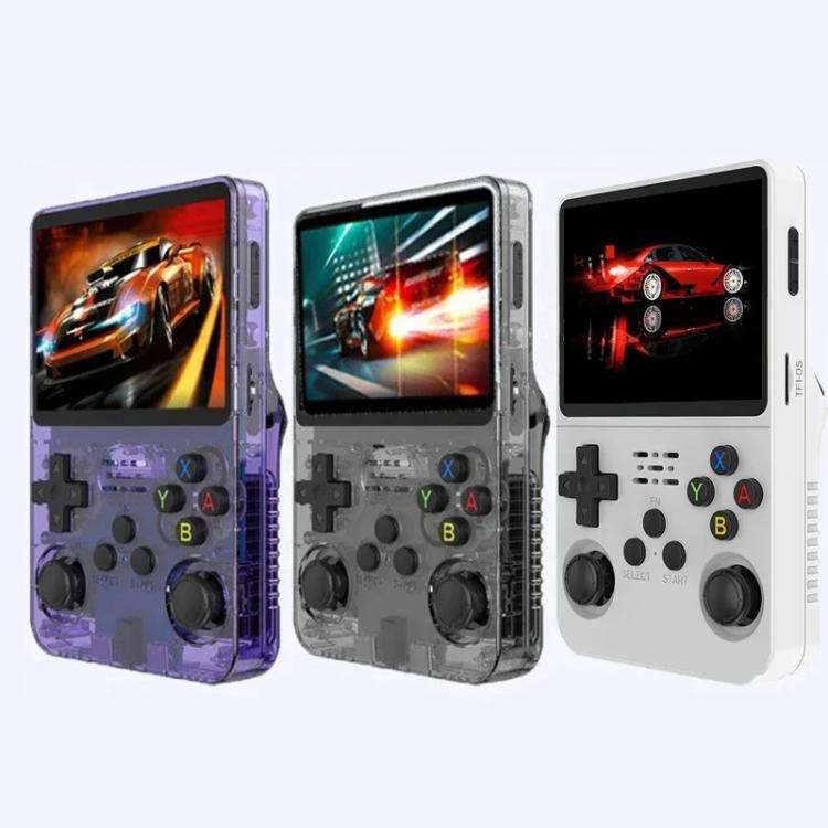 R36S Retro Handheld Game Console ARKOS System 3.5-Inch Screen Single TF Card Version 128G(Clear P...