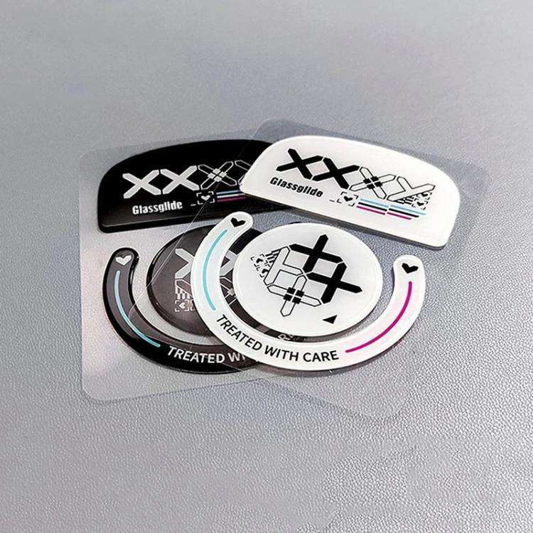 For Logitech GPW Glass Mouse Feet Stickers Anti-Slip Mouse Glide Skates(Printed Black)