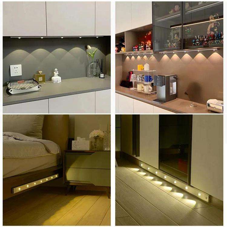 20cm Rechargeable Motion Sensor Light Bar Cabinet Wardrobe Lamp With Remote Control(Silver)