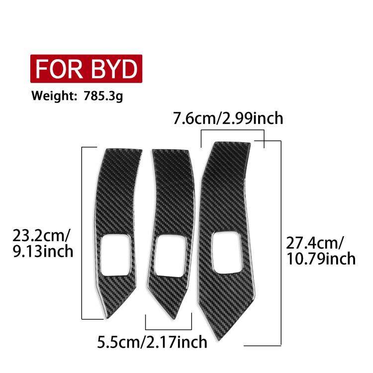 For 2022-2025 BYD Seal Right-Hand Drive 3pcs /Set Lifting Panel Decorative Stickers(Black)