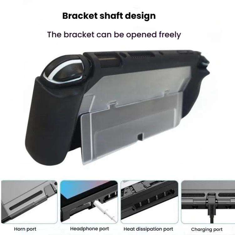 For Nintendo Switch OLED / Joy-Con 2 In 1 Protective Case TPU Cover Support(Black)