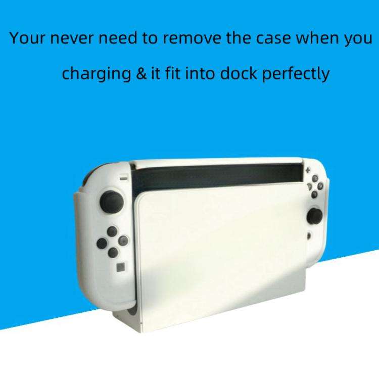 For Nintendo Switch OLED / Joy-Con 2 In 1 Protective Case TPU Cover Support(Black)