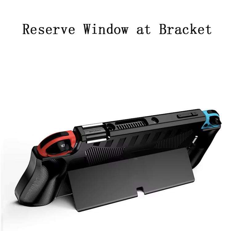 For Switch OLED Console TPU Protective Cover Integrated Shell With 2 Game Card Slots(Black)