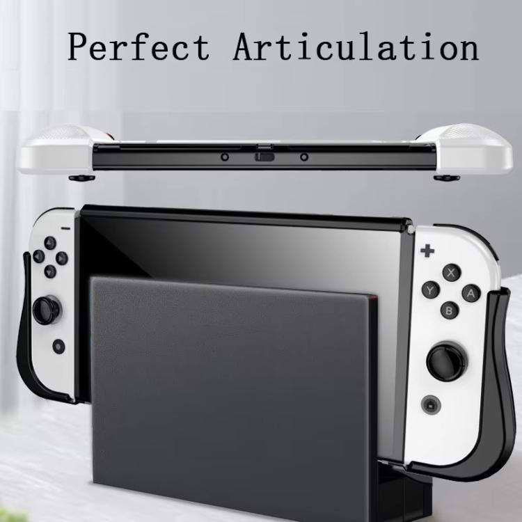 For Switch OLED Console TPU Protective Cover Integrated Shell With 2 Game Card Slots(Black)
