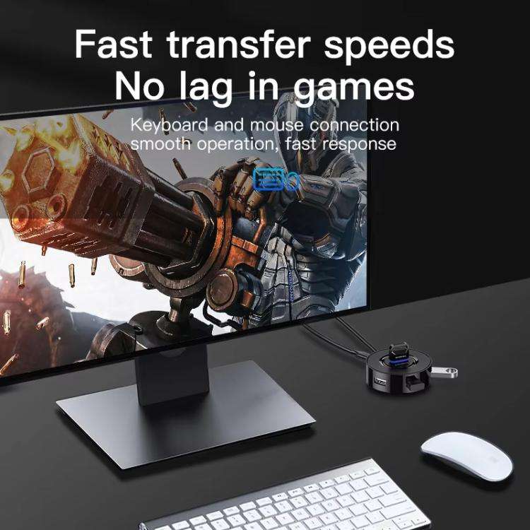 Mindpure US018 Computer Expansion USB2.0 4 Ports HUB, Length: 0.3m Black