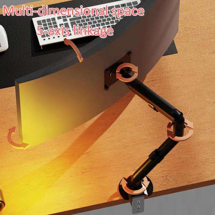 For 15-32 Inch Monitor Bracket Adjustable Gas Spring Computer Screen Desk Mount Stand(Black)