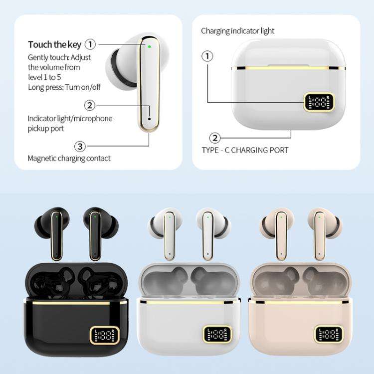 Smart Touch In-Ear Hearing Aid With Digital Charging Compartment(Black)