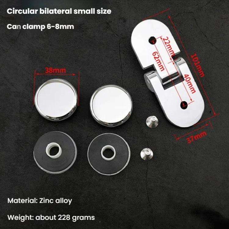 Frameless Glass Door Hinge Display Wine Cabinet 180 Degree Window Door Round Hinge, Spec: Bilater...