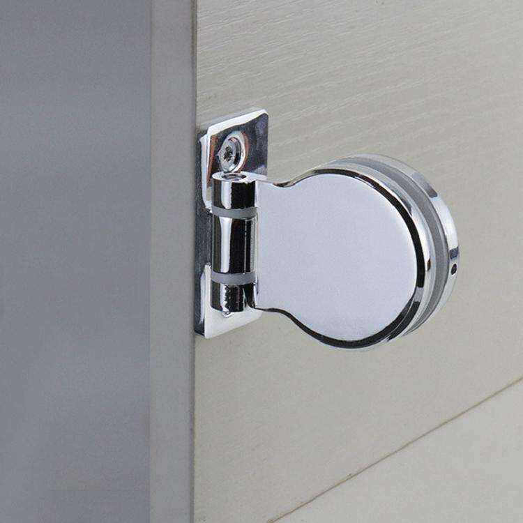 Frameless Glass Door Hinge Display Wine Cabinet 180 Degree Window Door Round Hinge, Spec: Bilater...