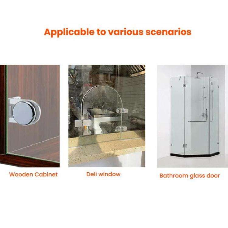 Frameless Glass Door Hinge Display Wine Cabinet 180 Degree Window Door Round Hinge, Spec: Bilater...