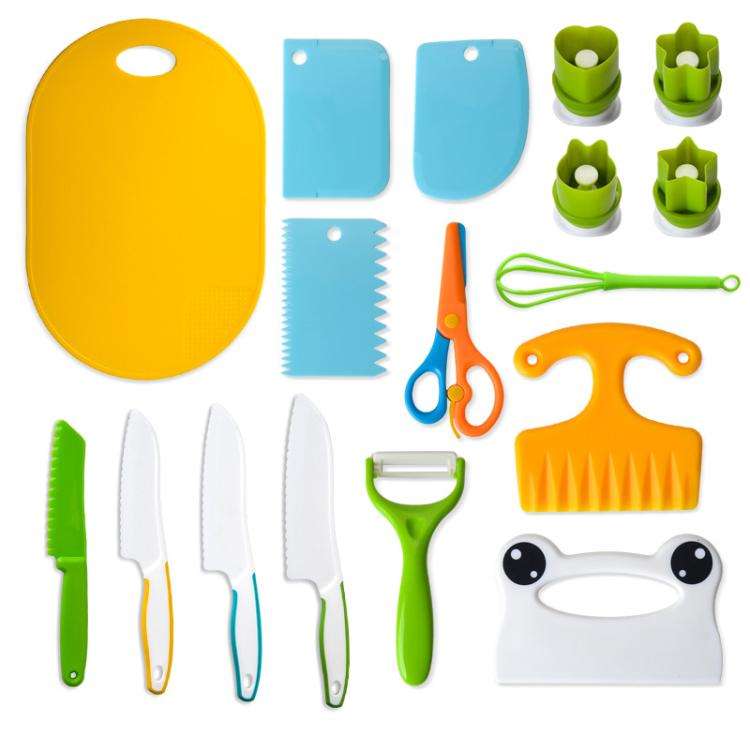 17 In 1 Children Plastic Cooking Knife Set Kids DIY Peeler Kicthen Tools