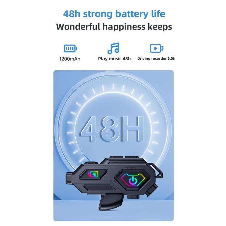 C8Max Motorcycle Intercom Video Helmet Bluetooth Headset HD Video Recorder, Spec: Soft and Hard Mics
