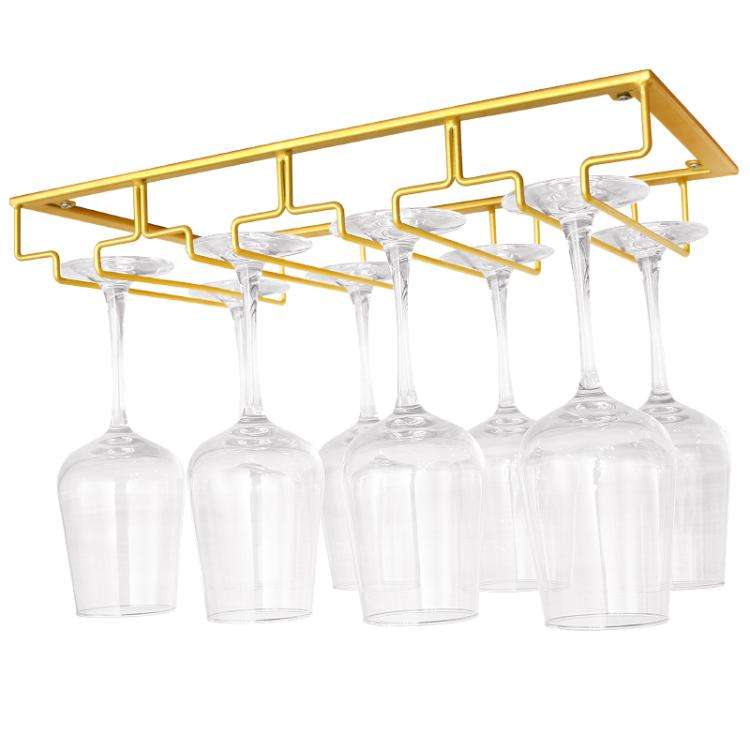 Upside Down Hanging Wine Cup Holder Cabinet Goblet Bracket Hanging Wine Glass Holder, Size: 4 Slo...